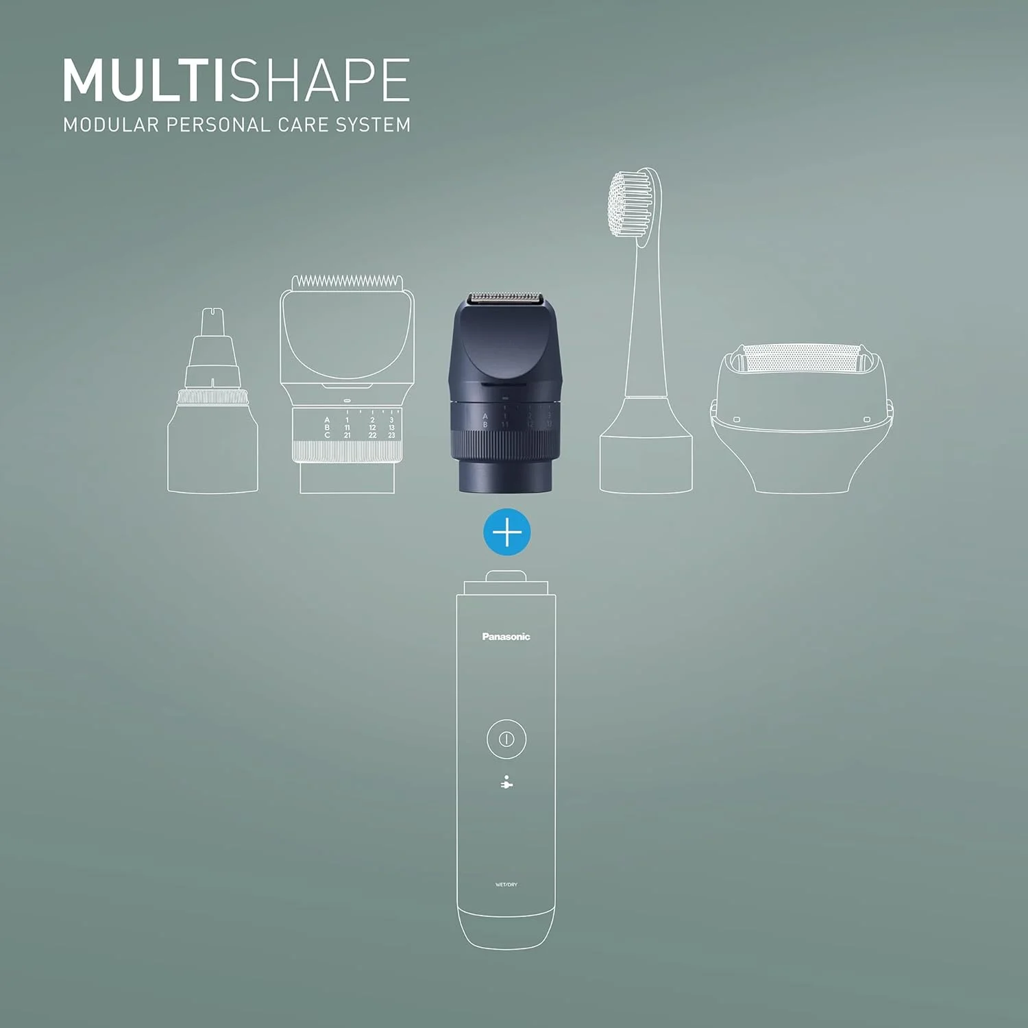 سری اصلاح مو و ریش پاناسونیک Multishape، قابل استفاده به صورت خشک و مرطوب، 39 طول برش - ER-CTN1-A222