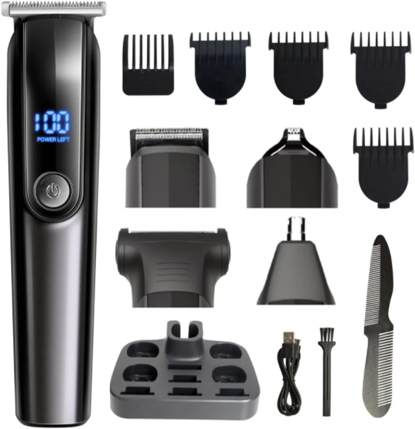 ست اصلاح چندکاره بدن Necomi، ماشین اصلاح ریش شارژی آقایان، ریش تراش برقی، ماشین اصلاح موی سر بدون سیم، کیت پیرایش ریش برای ریش، بدن، صورت، بینی و گوش