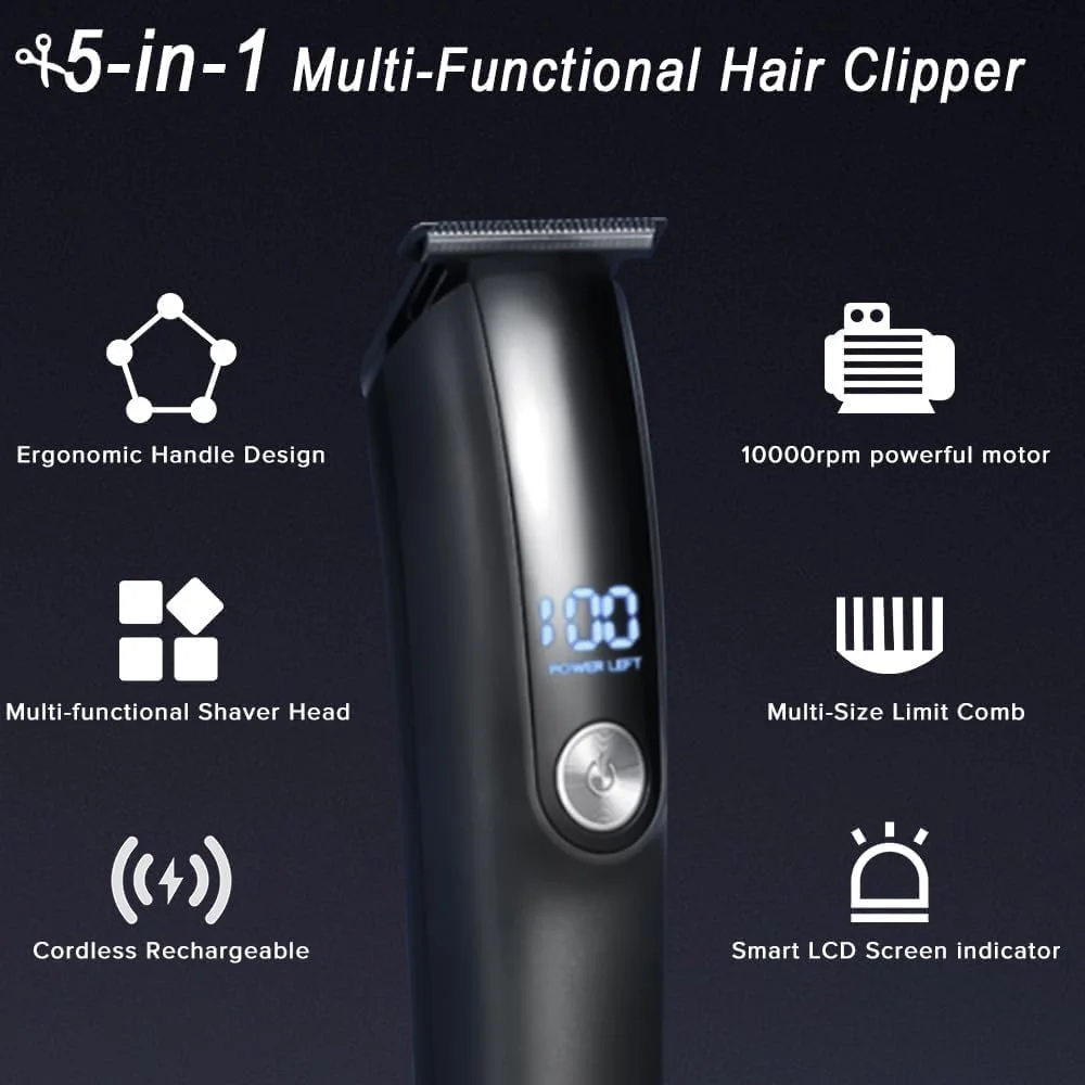 ست اصلاح چندکاره بدن Necomi، ماشین اصلاح ریش شارژی آقایان، ریش تراش برقی، ماشین اصلاح موی سر بدون سیم، کیت پیرایش ریش برای ریش، بدن، صورت، بینی و گوش