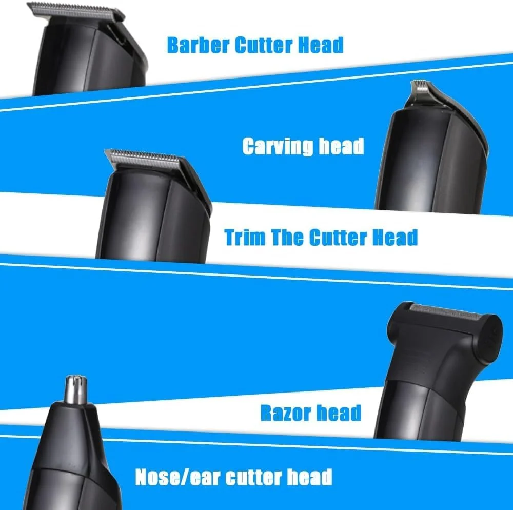 ست اصلاح چندکاره بدن Necomi، ماشین اصلاح ریش شارژی آقایان، ریش تراش برقی، ماشین اصلاح موی سر بدون سیم، کیت پیرایش ریش برای ریش، بدن، صورت، بینی و گوش