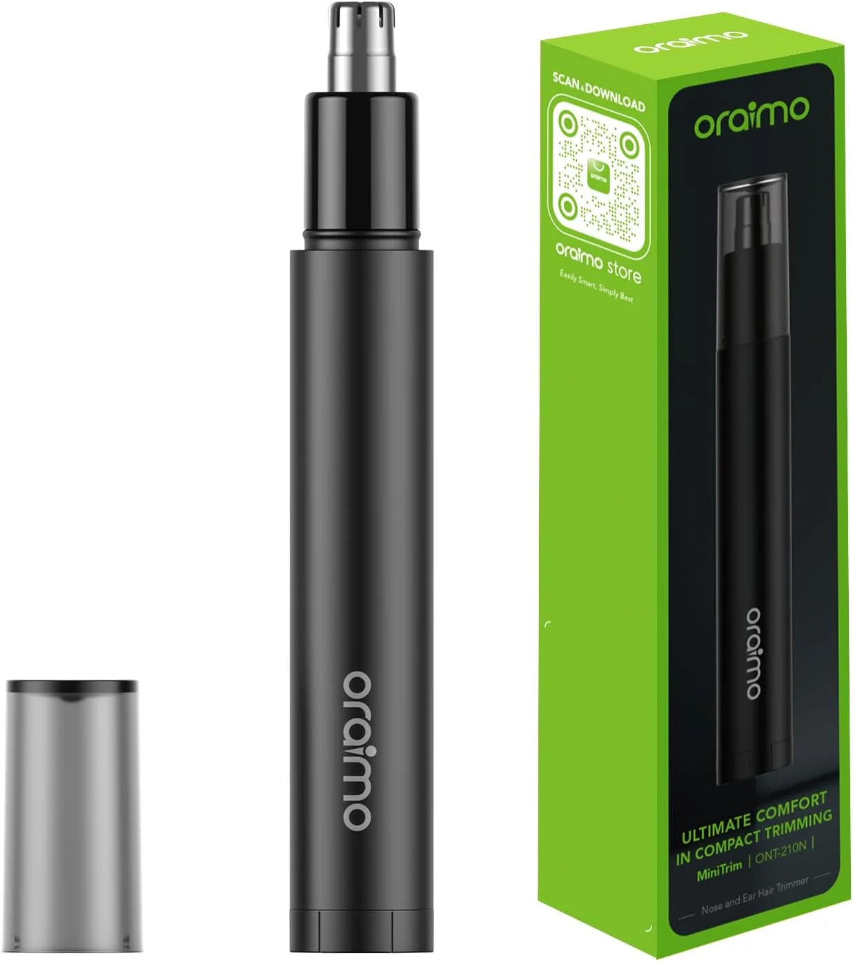 مو زن گوش و بینی اورایمو مناسب آقایان و بانوان، تیغه دوگانه استیل ضد زنگ 10000 دور در دقیقه، اصلاح 360 درجه، ایمن و راحت، عملکرد بی صدا با باتری، بدون کشیدن مو، طراحی شیک و قابل حمل برای مسافرت