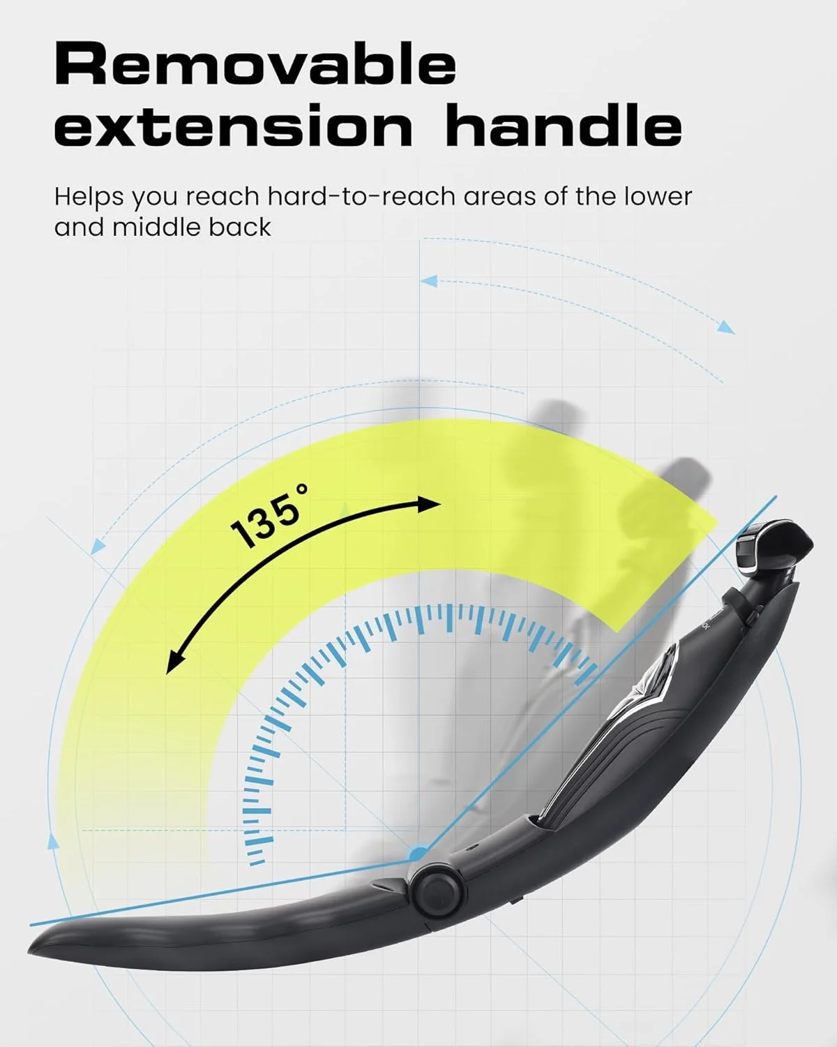 ماشین اصلاح موی پشت نوبک با دسته بلند برای آقایان، ریش تراش برقی چند منظوره خودکار موی پشت با دسته جداشدنی، موزن برای آقایان با سری مخصوص پشت، قابل استفاده به صورت خشک و مرطوب (مشکی)