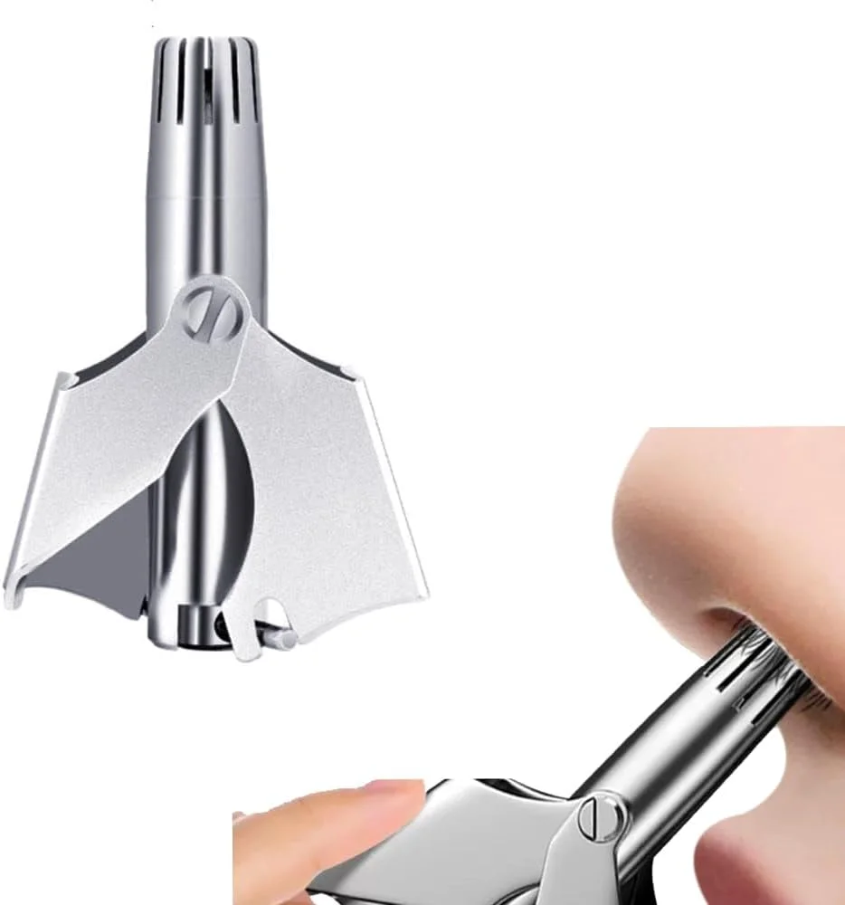 موزن بینی دستی قابل حمل، موزن بینی استیل ضد زنگ، شامل برس تمیز کننده و جعبه نگهداری برای آقایان و بانوان