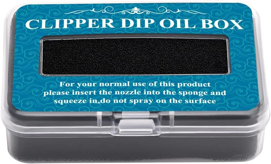 جعبه روغن کاری تیغه ماشین اصلاح مو به همراه اسفنج، مناسب برای نگهداری ماشین اصلاح برقی، ایستگاه روغن کاری تیغه پس از تمیز کردن، جلوگیری از زنگ زدگی، افزایش طول عمر تیغه، لوازم جانبی مراقبت از تیغ و ریش تراش (2 عدد)