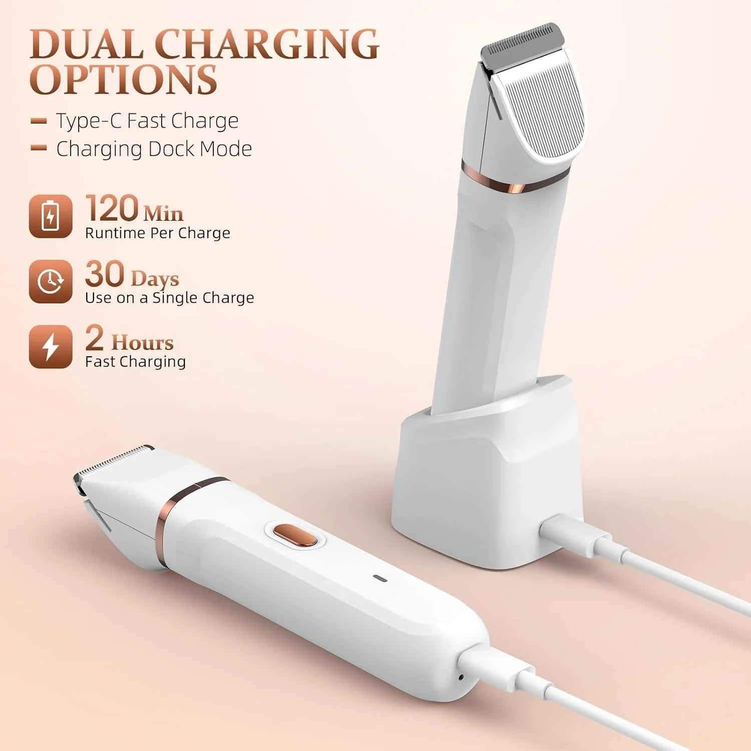 ماشین اصلاح برقی بیکینی برای بانوان - ماشین اصلاح برقی 4 در 1 برای بانوان، ماشین اصلاح موهای زائد بدن ضد آب و موبر صورت، تیغ های قابل تعویض و موزن بینی، کیت نظافت قابل شارژ بانوان