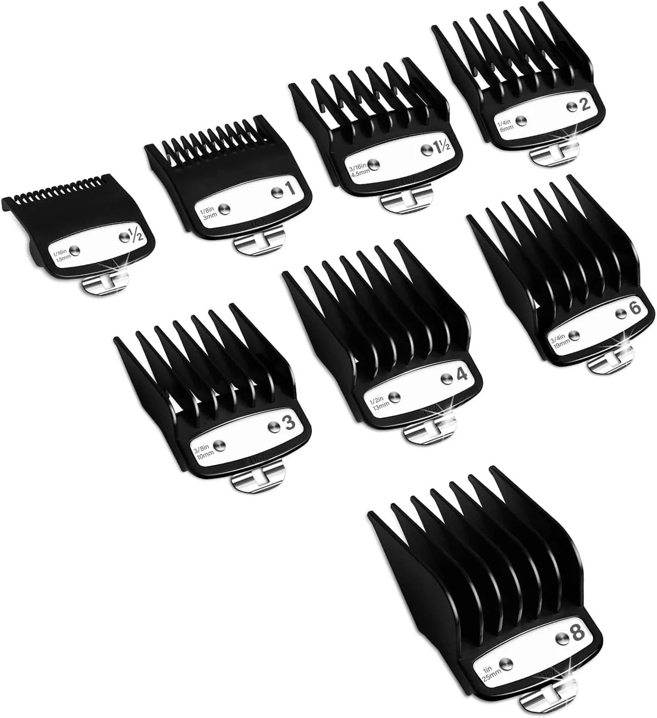 مجموعه محافظ های ماشین اصلاح و ماشین اصلاح مو، ماشین اصلاح آرایشگری با 8 قطعه شانه محافظ دار