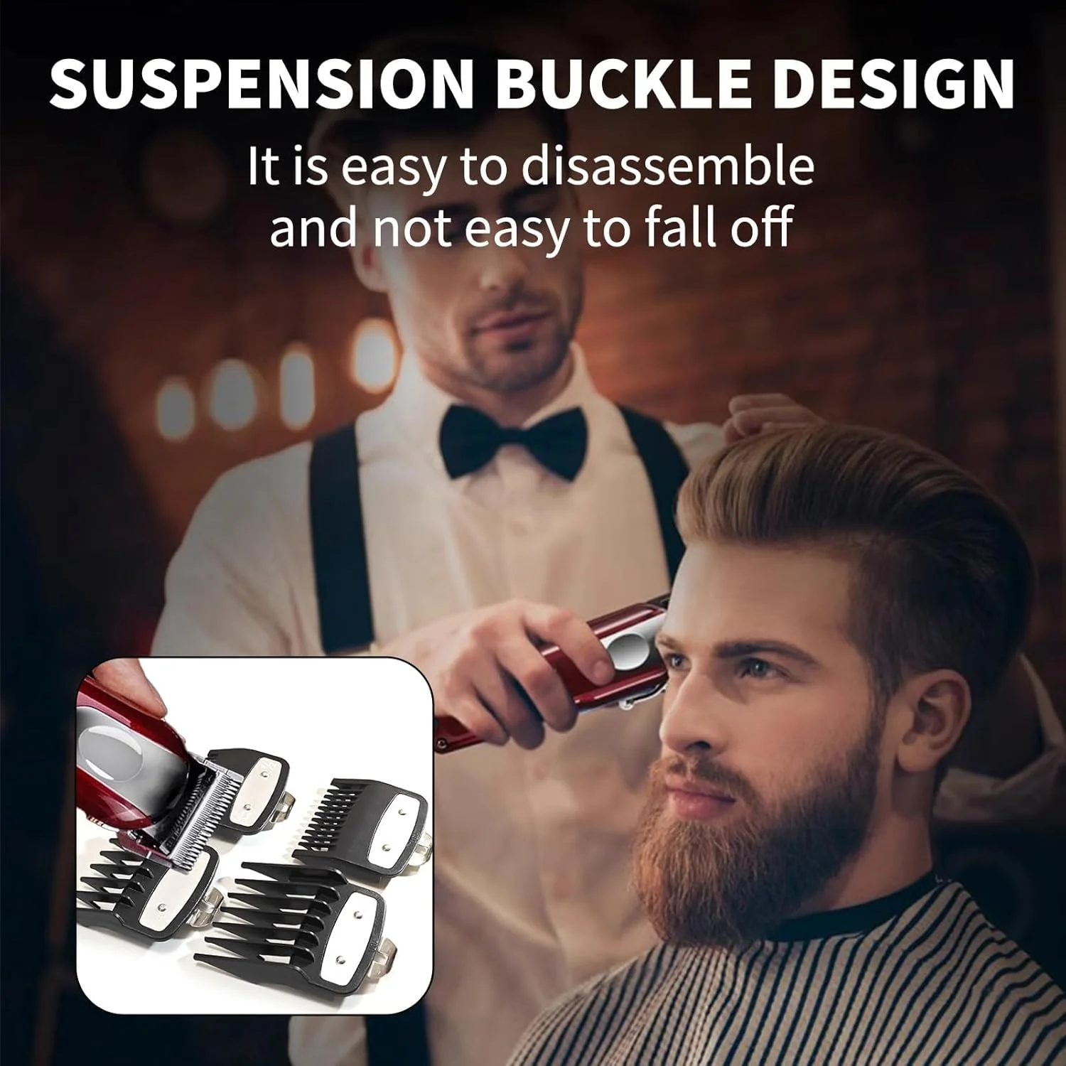 محافظ های ماشین اصلاح BIGTHREE برای وال، محافظ های ماشین اصلاح مو، شانه موقعیت یابی ماشین اصلاح مو، شانه کولیس آرایشگری، 4 عدد 1/4، 3/6، 3/8، 1/16 محافظ ماشین اصلاح برای ماشین اصلاح مو وال (مشکی)