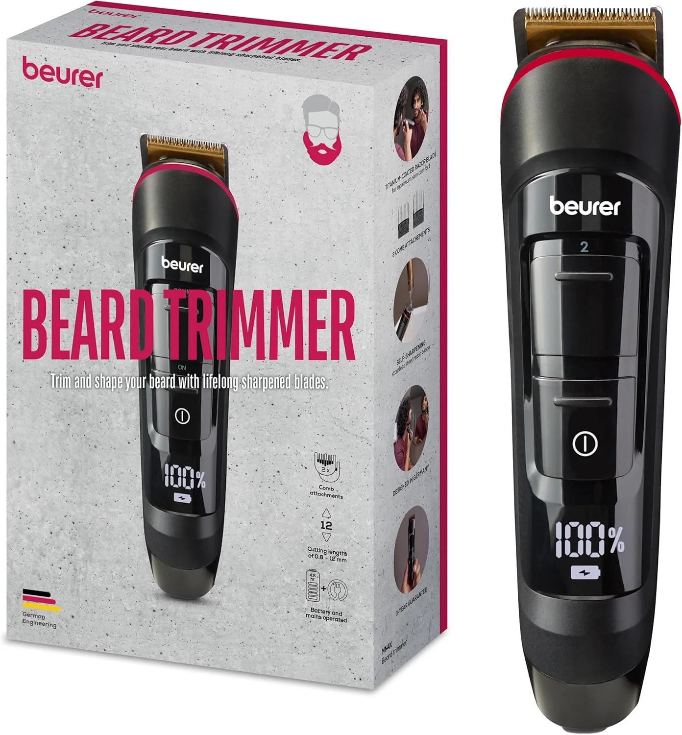 ماشین اصلاح ریش مردانه بورر | MN4X | ابزار حالت دهنده ریش ممتاز مردانه