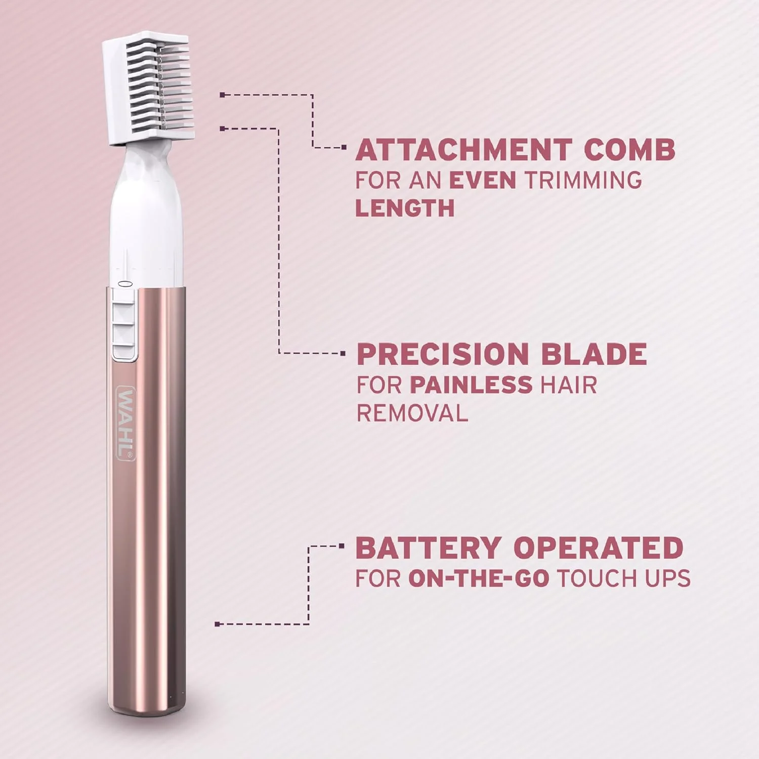 فرم دهنده ابرو Wahl Pure Confidence، صورتی، 05640-4427، 1 عدد