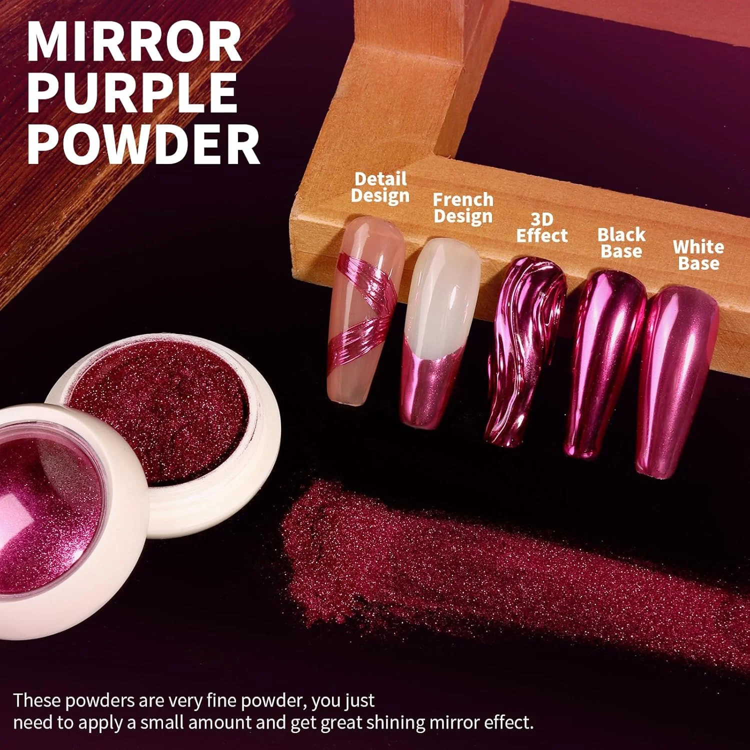 پودر کروم ناخن Teenitor با ژل سه بعدی، روکش طلایی و مرواریدی سفید - ابزار و لوازم طراحی ناخن