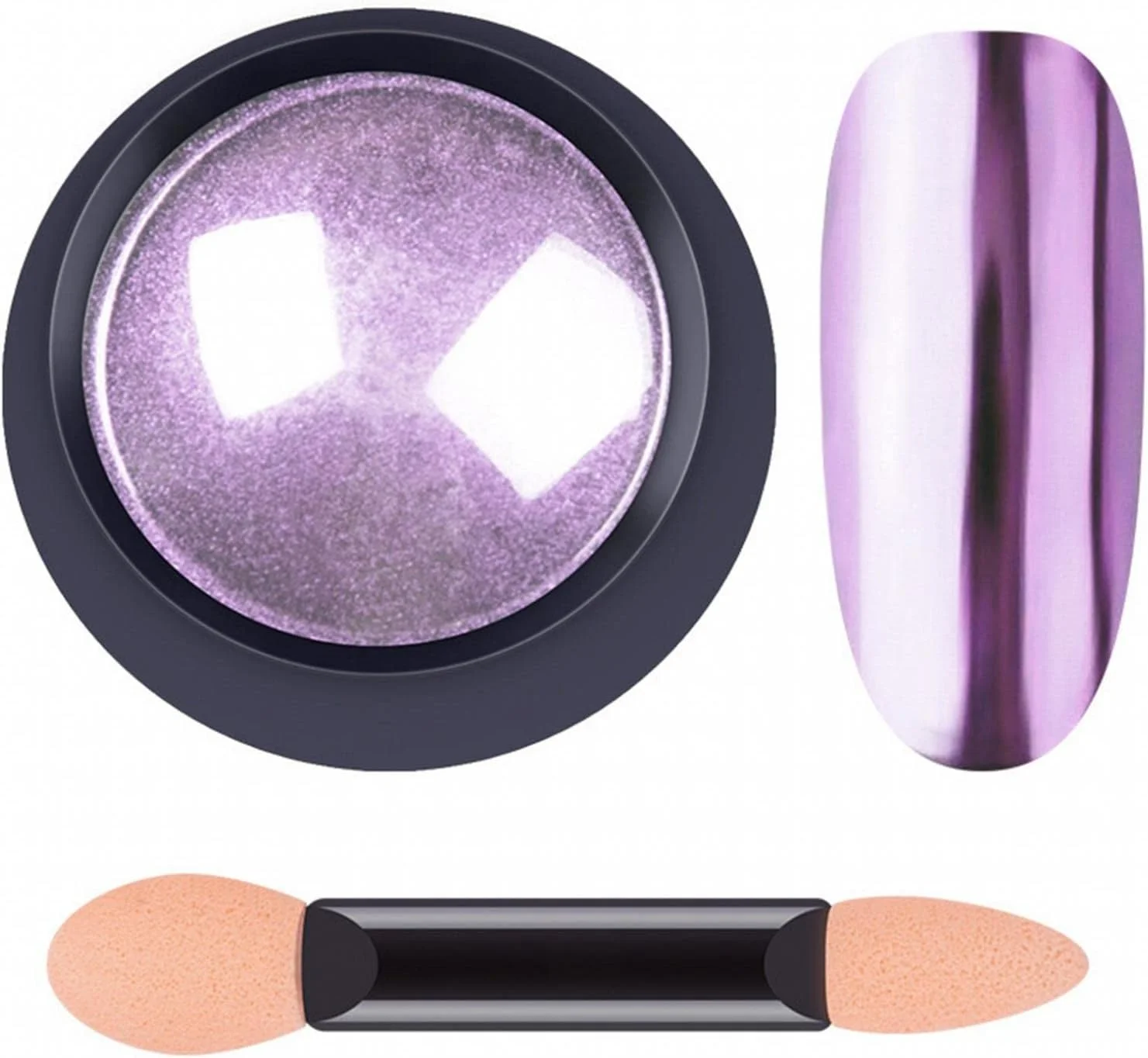 پودر کروم ناخن، پودر هولوگرافیک ناخن با جلوه آینه ای متالیک و پیگمنت رنگین کمانی، پودر اکلیلی، مناسب طراحی ناخن در خانه به همراه ابزار اسفنجی پودر کروم ناخن، پودر هولوگرافیک ناخن با جلوه آینه ای متالیک و پیگمنت رنگین کمانی، پودر اکلیلی، مناسب طراحی ناخن در خانه به همراه ابزار اسفنجی