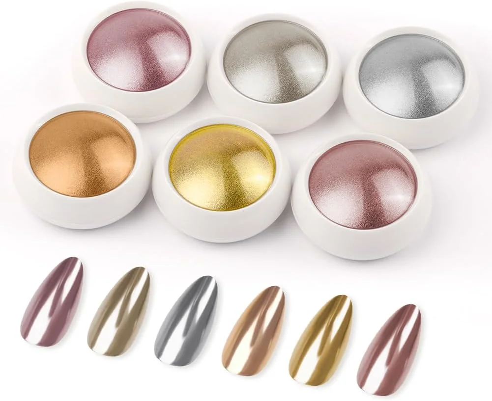 پودر کروم ناخن، 6 رنگ طلایی نقره ای، پودرهای کروم ناخن، پودر رنگدانه اثر آینه ای متالیک، پودرهای متالیک اکلیلی برای طراحی و تزئین ناخن (ست A) پودر کروم ناخن، 6 رنگ طلایی نقره ای، پودرهای کروم ناخن، پودر رنگدانه اثر آینه ای متالیک، پودرهای متالیک اکلیلی برای طراحی و تزئین ناخن (ست A)