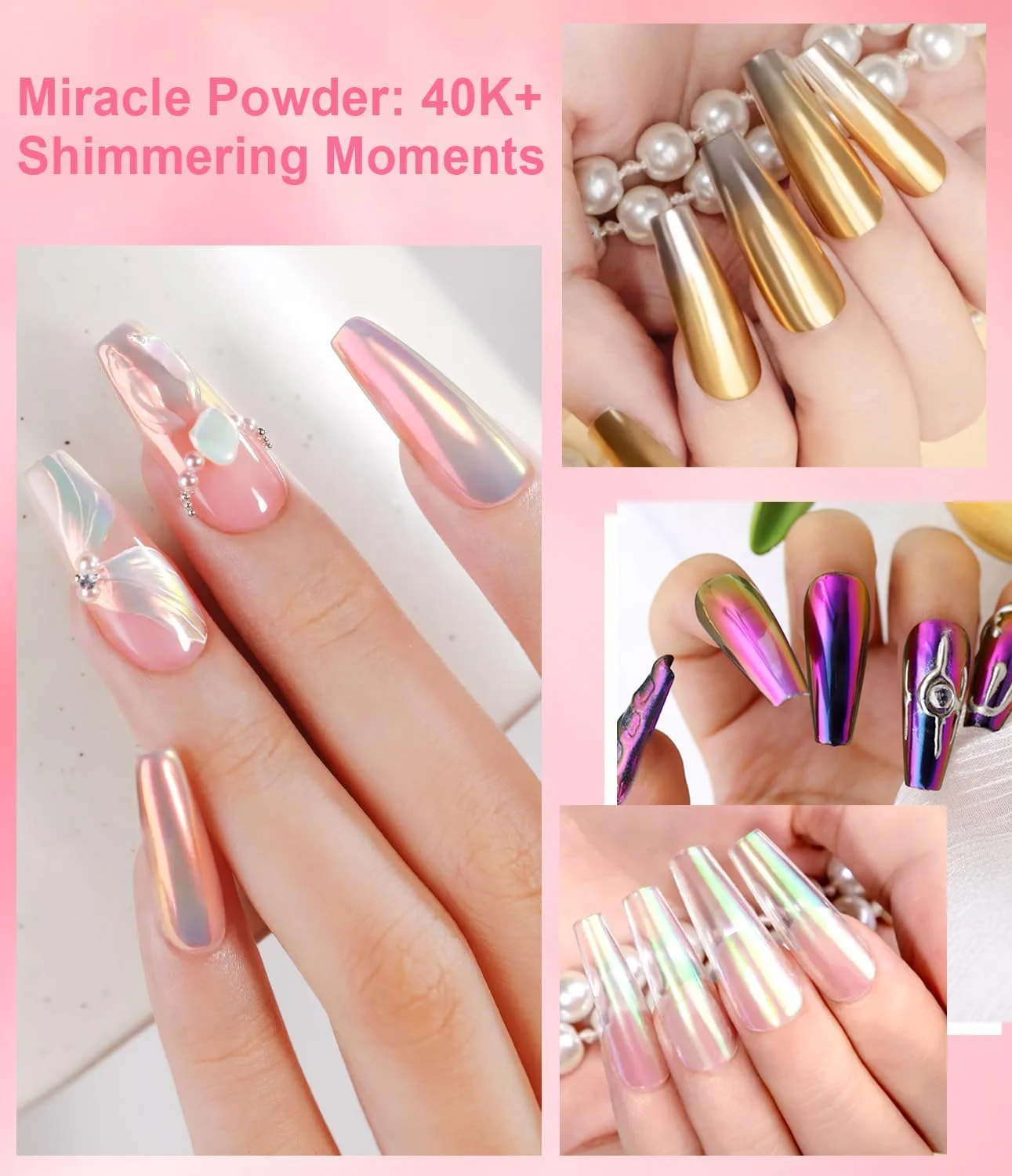 پودر ناخن کروم 8 رنگ، پودر کروم ناخن با اثر آینه ای، لیزری، پودر ناخن کروم آفتاب پرست، پودر ناخن با اثر مرواریدی شیشه ای نئون برای ناخن های دونات لعاب دار پودر ناخن کروم 8 رنگ، پودر کروم ناخن با اثر آینه ای، لیزری، پودر ناخن کروم آفتاب پرست، پودر ناخن با اثر مرواریدی شیشه ای نئون برای ناخن های دونات لعاب دار