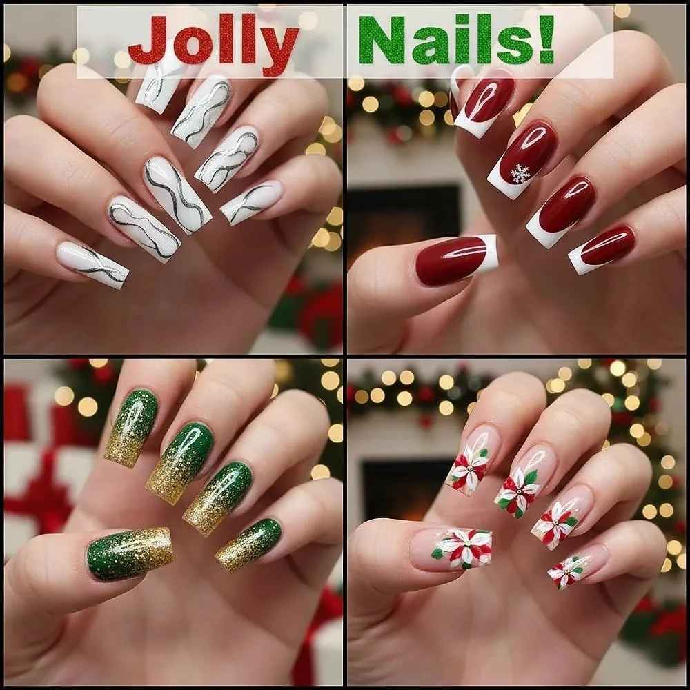 ۱۲0 عدد ناخن مصنوعی مربع شکل پوشش کامل - ۱۲ سایز مختلف، مناسب برای کاشت ناخن و سالن‌ها - نوک فرانسوی شفاف