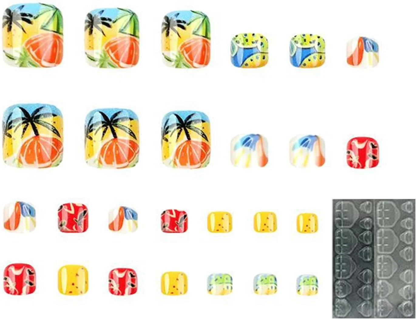 ناخن مصنوعی پا - ناخن مصنوعی قابل استفاده مجدد برای انگشتان پا، لوازم جانبی هنری برای مبتدیان، افراد حرفه ای، پدیکور، صنایع دستی، سرگرمی، خانواده، دوستان، بانوان