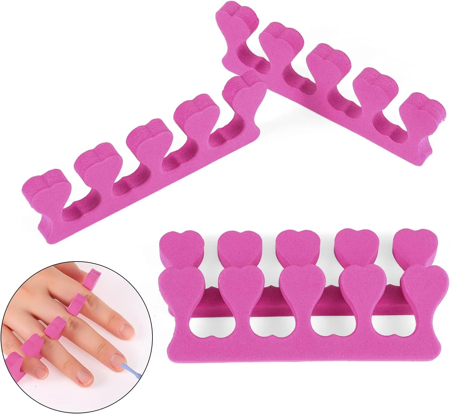 ۲۰ عدد جداکننده انگشت فومی یکبار مصرف، اسفنجی نرم، جداکننده انگشت پا برای پدیکور، مانیکور، لوازم جانبی و ابزار طراحی ناخن