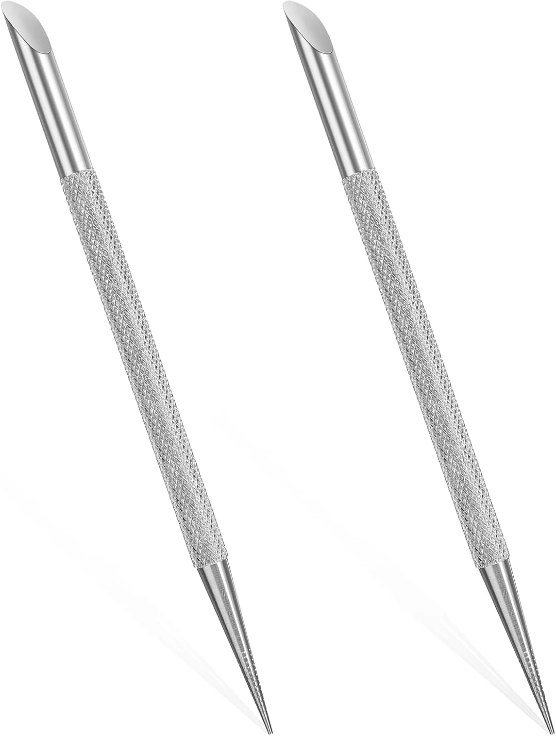 مجموعه 2 عددی ابزار حرفه ای عقب زننده کوتیکول و پاک کننده لاک ژل ناخن، استیل ضد زنگ، فلزی، مناسب مانیکور و پدیکور و تمیز کننده ناخن (12.5 x 0.58 سانتی متر)