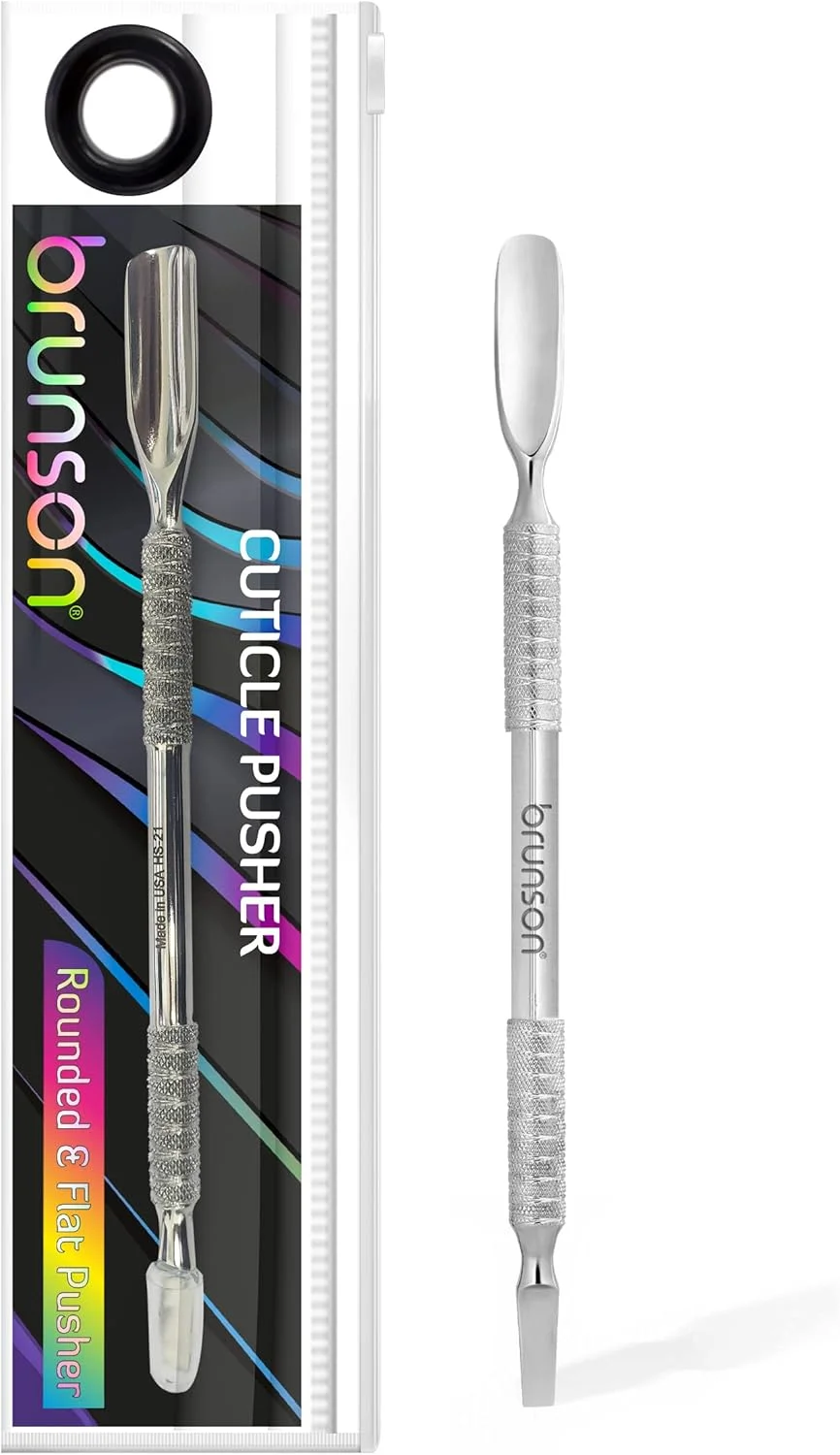 ابزار عقب‌راننده و قاشقی کوتیکول ناخن برانسون از جنس استیل ضد زنگ برای مانیکور و پدیکور