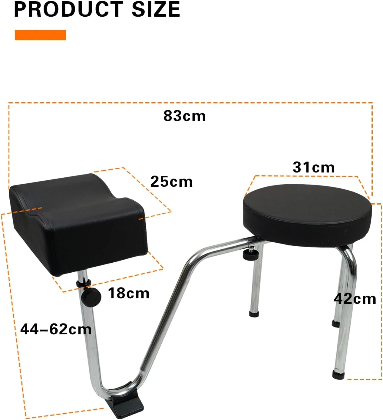 چهارپایه پدیکور، پایه قابل تنظیم استراحت پا و بازو تاتو، صندلی چرمی زیرپایی برای تکنسین های مانیکور، ایستگاه ناخن برای سالن زیبایی، فروشگاه ناخن و تکنسین های ناخن، چهارپایه پدیکور اسپا (مشکی)