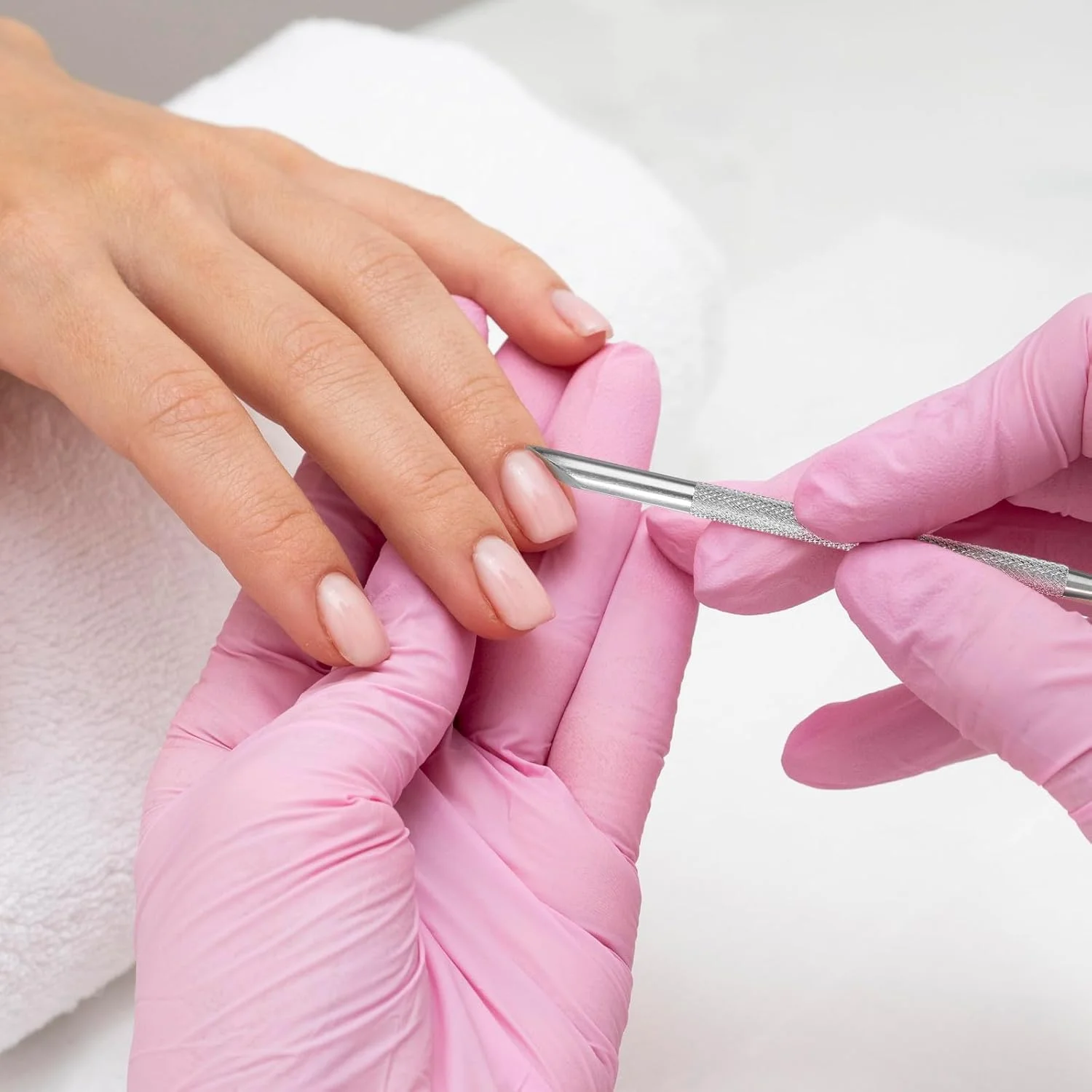 مجموعه 2 عددی ابزار حرفه ای عقب زننده کوتیکول و پاک کننده لاک ژل ناخن، استیل ضد زنگ، فلزی، مناسب مانیکور و پدیکور و تمیز کننده ناخن (12.5 x 0.58 سانتی متر)