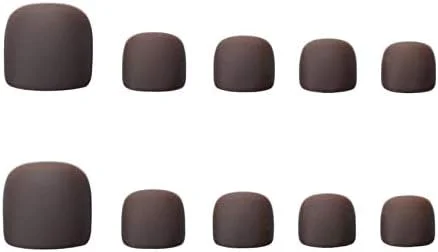 ناخن مصنوعی مات کوتاه 24 عددی برای خانم ها، ناخن های مصنوعی پدیکور اکریلیک پوشش کامل