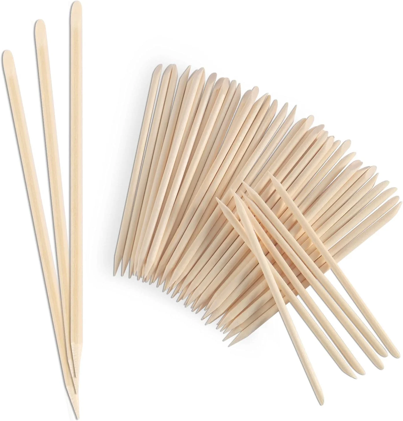 100 عدد چوب چوبی طراحی ناخن Allstarry، 4.5 اینچ، چوب بامبو نارنجی دو طرفه چند منظوره، چوب اپلیکاتور موم، ابزار مراقبت از عقب زننده کوتیکول برای مانیکور پدیکور و پاک کننده ژل استون ناخن