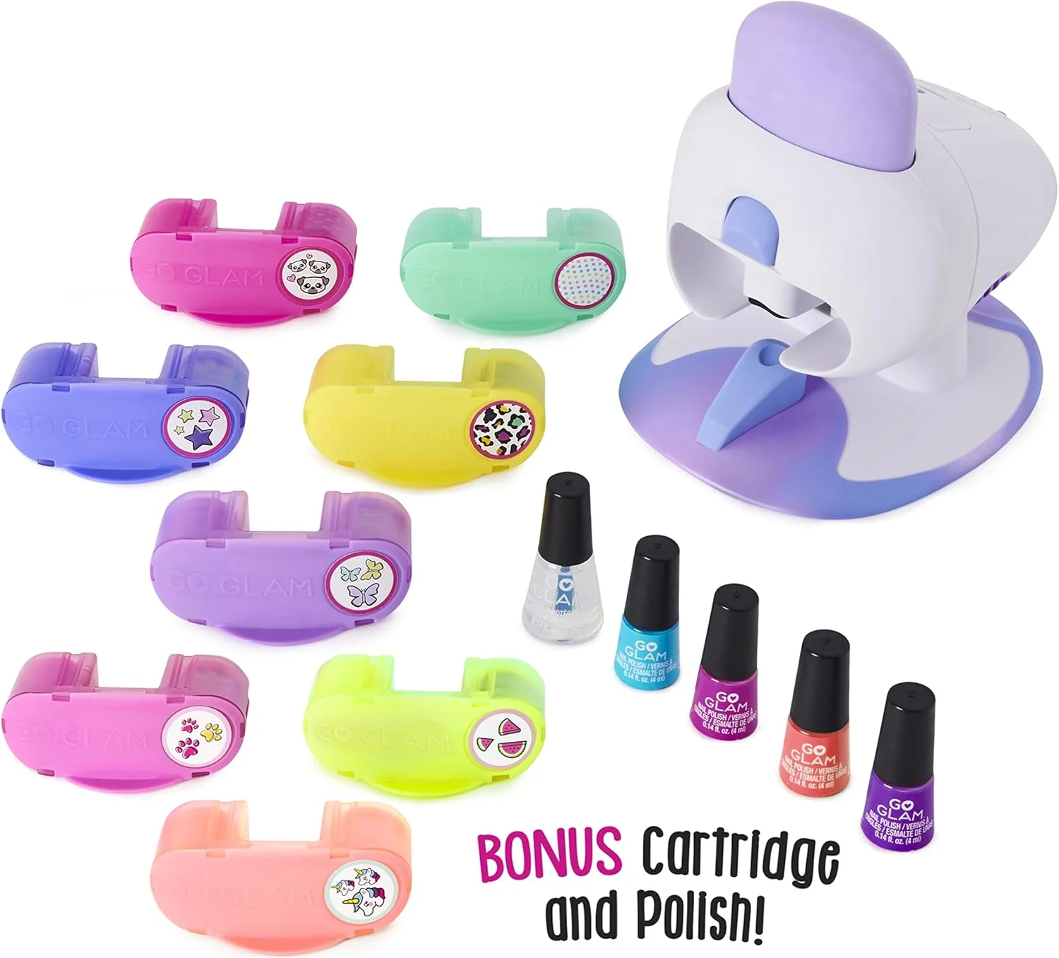 ست طراحی ناخن کول میکر مدل GO Glam Deluxe Salon با خشک کن، مناسب مانیکور و پدیکور به همراه 3 طرح اضافی و 2 لاک اضافی، انحصاری آمازون