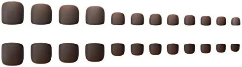 ناخن مصنوعی مات کوتاه 24 عددی برای خانم ها، ناخن های مصنوعی پدیکور اکریلیک پوشش کامل