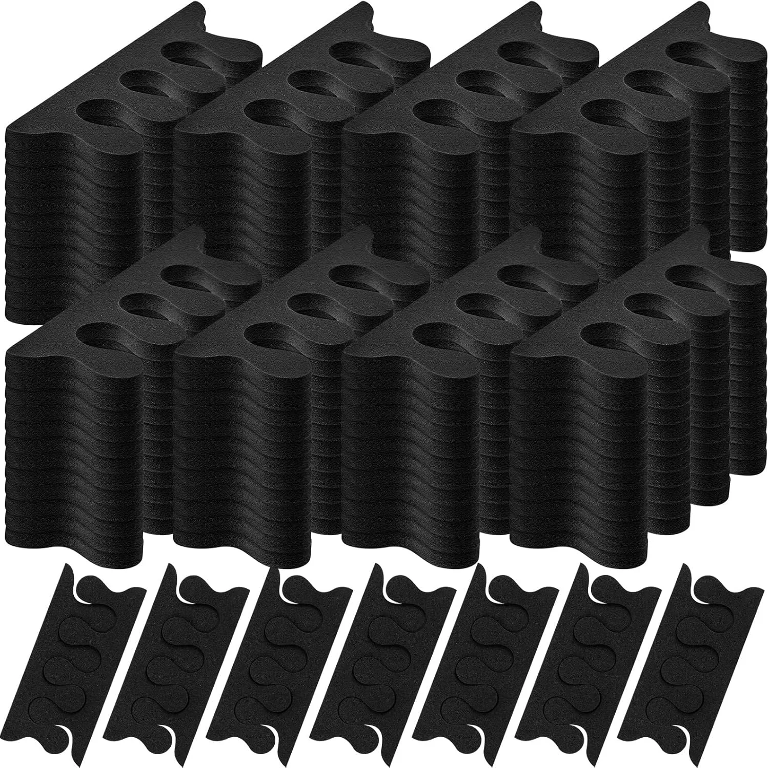 موموفی 500 عددی (250 جفت) جدا کننده انگشت پا اسفنجی، ابزار پدیکور، جدا کننده نرم انگشت پا برای پدیکور، جدا کننده انگشتان برای زنان و مردان، مناسب برای لاک ناخن، طراحی ناخن، نقاشی، پولیش و اسپا (مشکی)