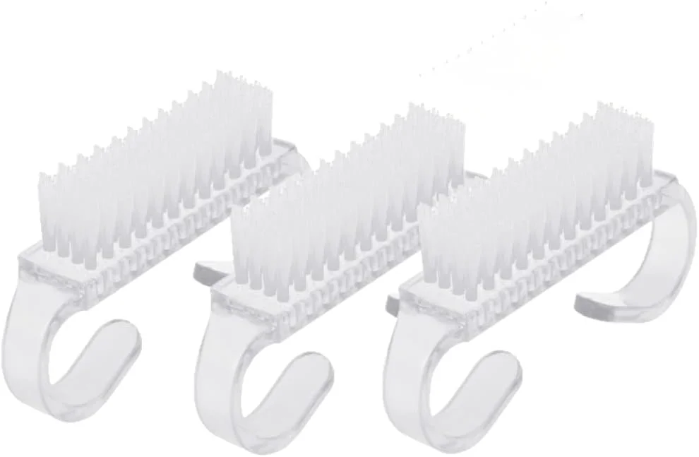 ست ۳ عددی برس کوچک تمیز کننده ناخن برای مانیکور و پدیکور، ابزار تمیز کردن ناخن (سفید)