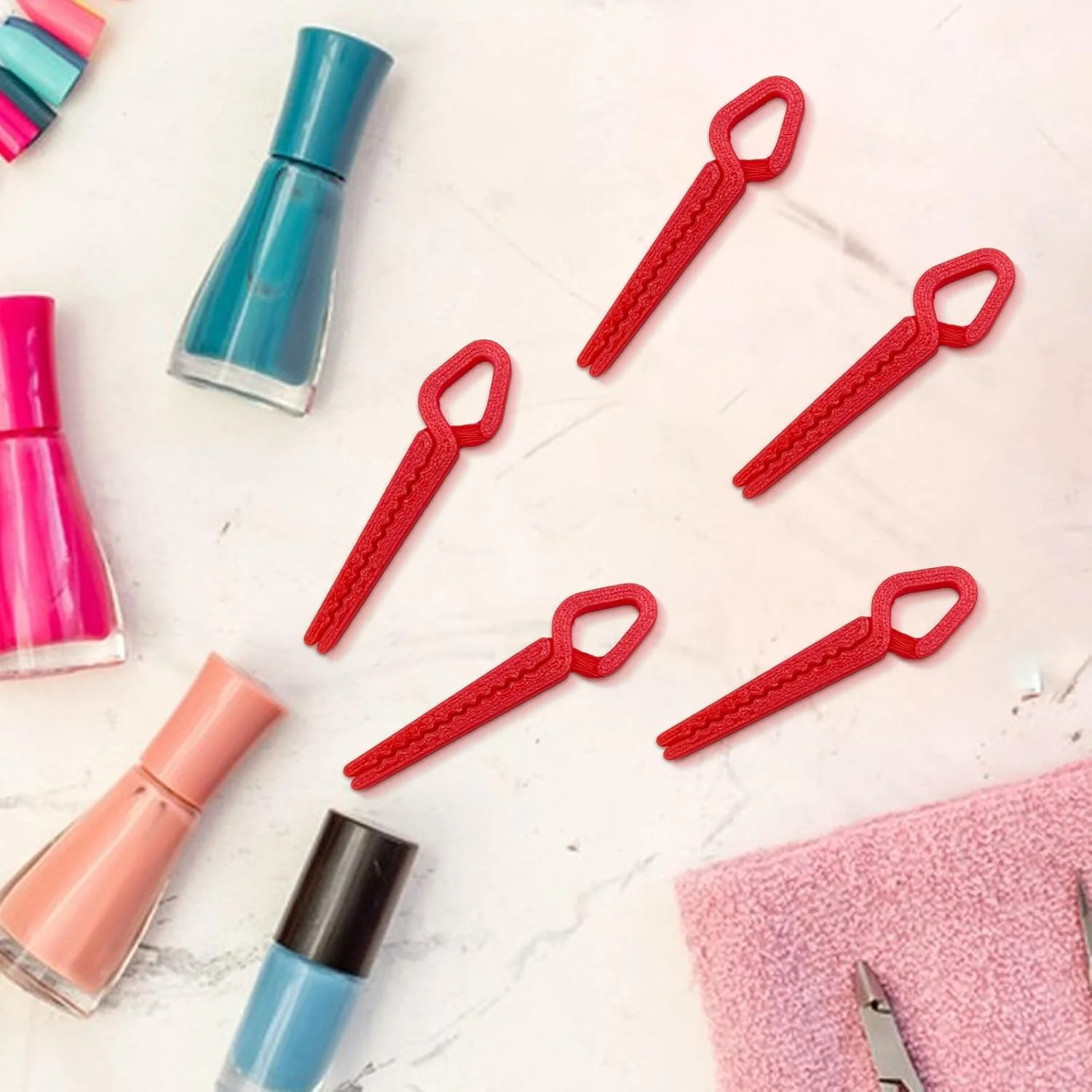 محافظ پوست برای لاک ناخن | گیره رنگ آمیزی محافظ | گیره مانیکور ضد ریزش چاپ سه بعدی برای زنان، دختران، نوجوانان، استفاده روزانه در خانه، مسافرت، مهمانی، پدیکور و سالن