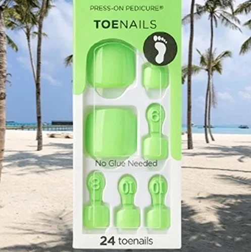 ناخن مصنوعی پا با رنگ سبز نئون براق IMT503X