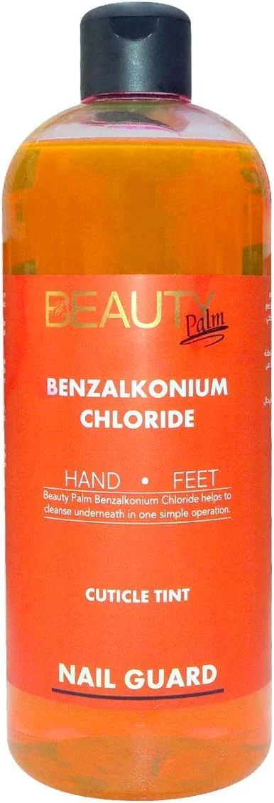 محلول تمیز کننده و رنگی کننده کوتیکول ناخن بیوتی پالم حاوی بنزالکونیوم کلراید، پاک کننده عمیق ناخن | رنگ دهنده و ضدعفونی کننده | محافظ ناخن (750 میلی لیتر، نارنجی)