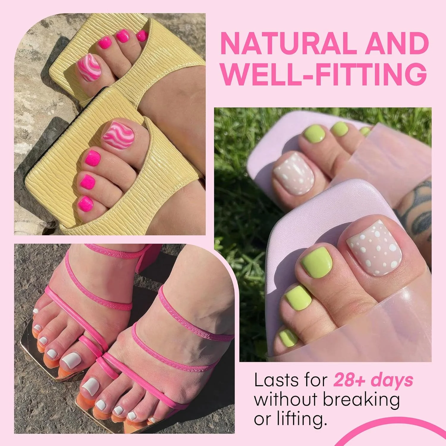 ناخن مصنوعی مربعی اونا گلا برای چسباندن، 504 عدد، 15 سایز، ناخن های ژلی نرم پوشش کامل برای چسباندن نوک ناخن، پدیکور آغشته به اکریلیک از قبل بافر شده برای اکستنشن ناخن، استودیوی ناخن خانگی DIY