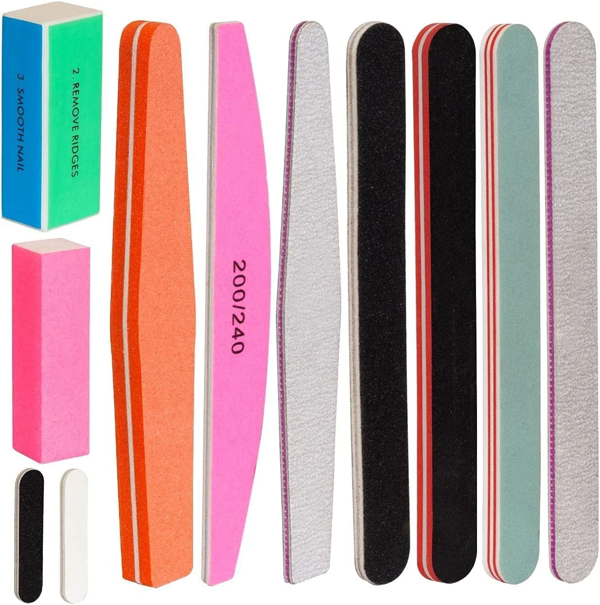 ست سوهان و بافر ناخن، ابزار حرفه ای مانیکور. کیت پولیش ناخن طبیعی قابل شستشو، سوهان زدن و پولیش صاف کننده ناخن