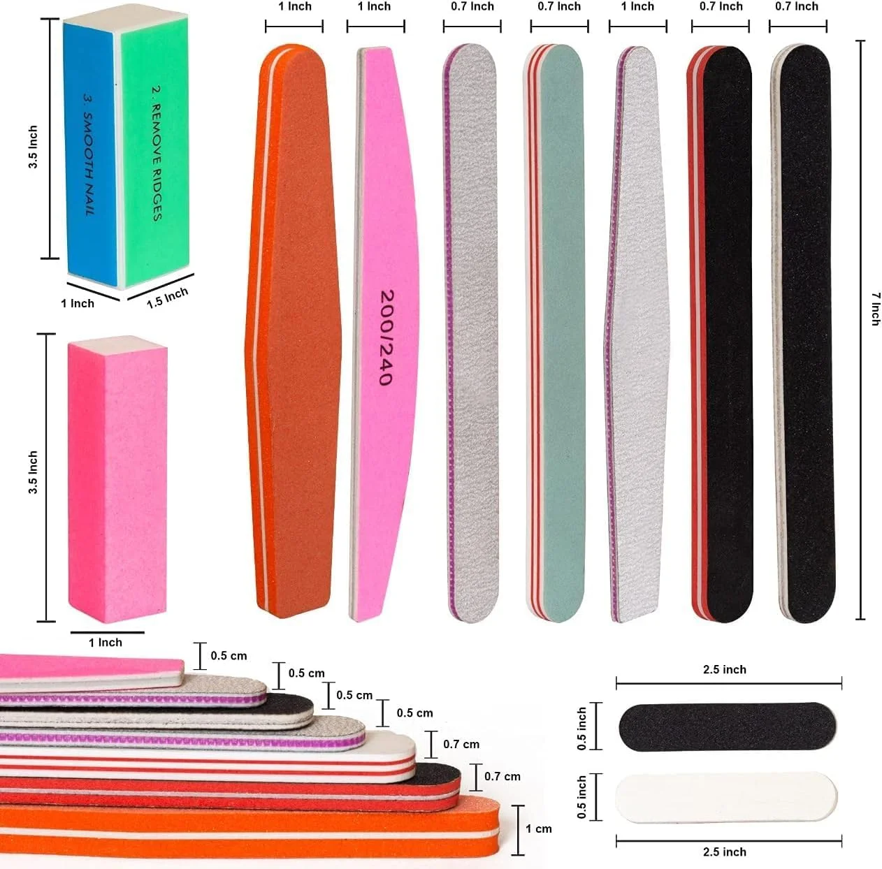 ست سوهان و بافر ناخن، ابزار حرفه ای مانیکور. کیت پولیش ناخن طبیعی قابل شستشو، سوهان زدن و پولیش صاف کننده ناخن