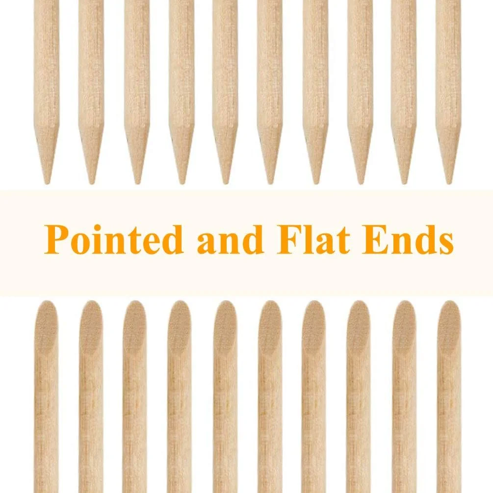 100 عدد چوب نارنجی چوبی TEOYALL، ابزار مانیکور و پدیکور ناخن با دو سر