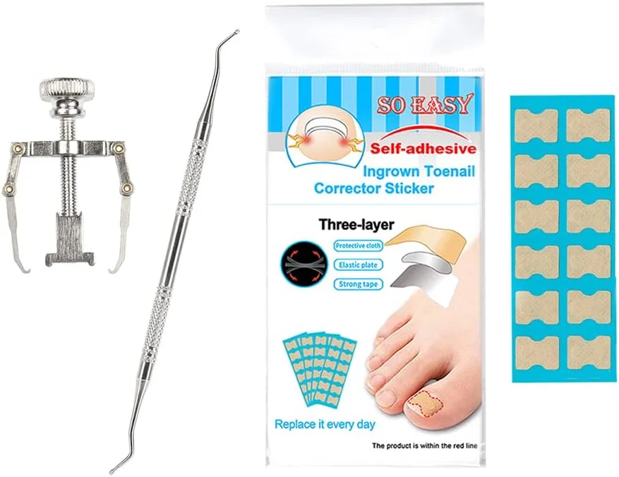 کیت اصلاح ناخن فرورفته موریلیان، برچسب های ناخن فرورفته، گیره و لیفتر ناخن پا، درمان صاف کننده، ابزار مراقبت از ناخن انگشت پا