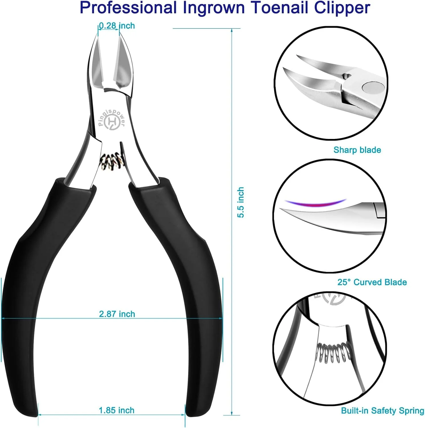 ست قیچی ناخن پا، ست ۸ تکه حرفه ای قیچی ناخن پا برای آقایان و بانوان، ابزار مانیکور ناخن با فولاد ضد زنگ ممتاز مناسب برای سالمندان و ناخن های ضخیم