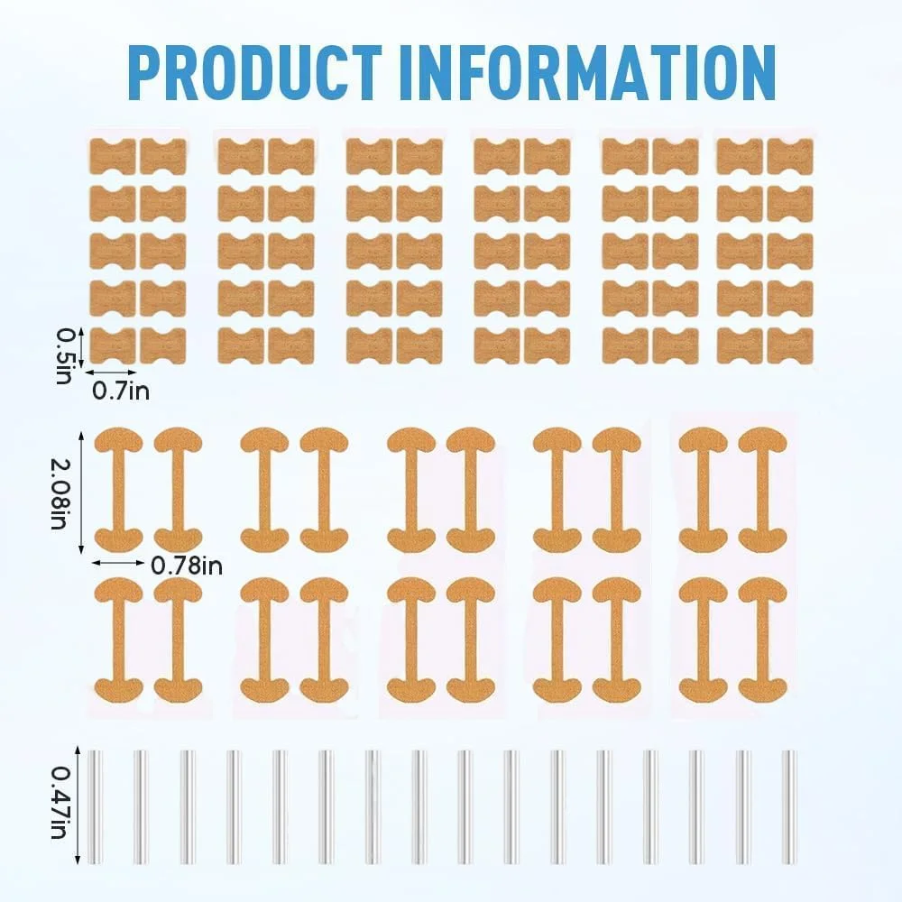 مجموعه ابزار درمان ناخن پا فرورفته، شامل بریس ناخن منحنی، استیکر اصلاح کننده ناخن پا، نوار اصلاح کننده ناخن پا فرورفته، سوهان و بالابر ناخن پا 152 تکه