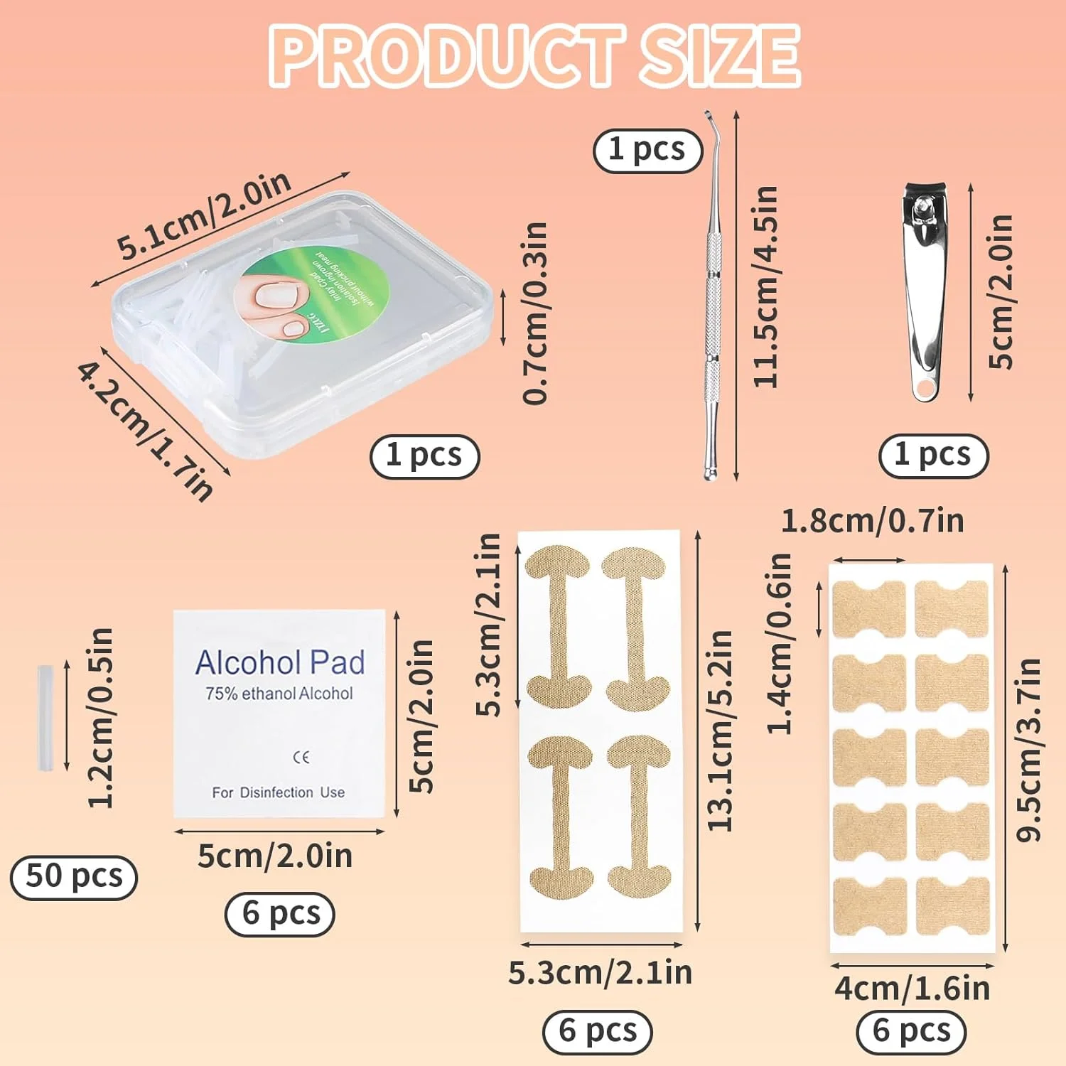 پد درمان ناخن فرورفته در گوشت، 2 نوع پد اصلاح ناخن، ابزار استیکر اصلاح ناخن فرورفته در گوشت، نوار الاستیک تنفسی ناخن پا، پد چسبی برای مراقبت از ناخن فرورفته در گوشت