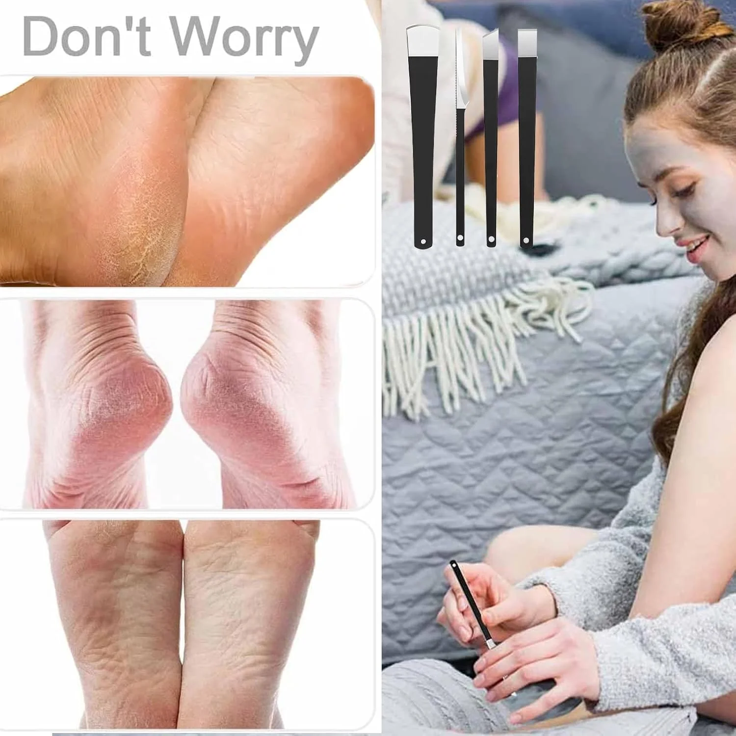 مجموعه ابزار پدیکور ناخن پا XIN شامل 4 قطعه، ابزار حرفه ای پدیکور، ابزار مانیکور و تمیز کننده زیر ناخن، ابزار درمان ناخن های فرورفته برای آقایان و بانوان