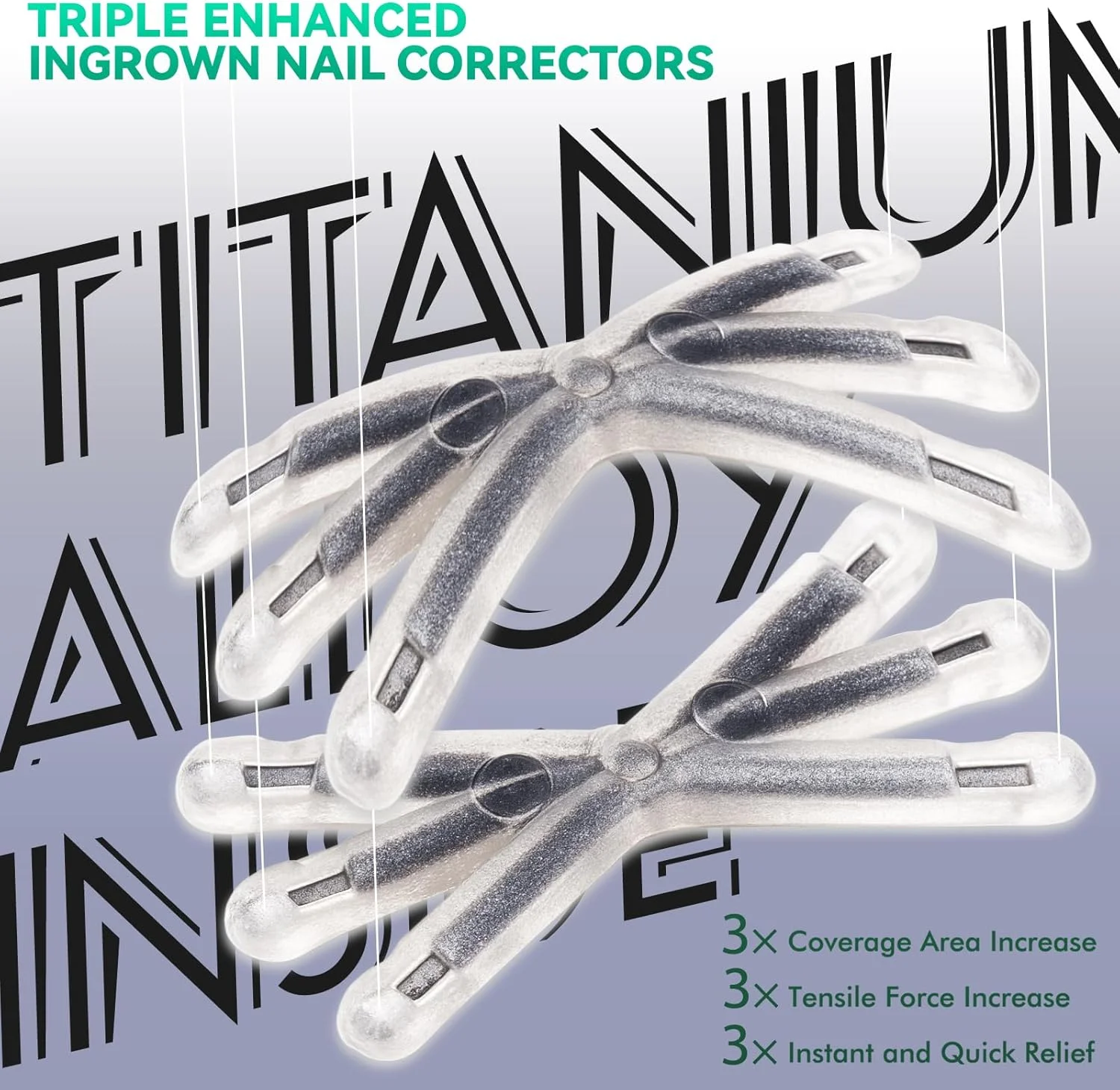 ابزار سه گانه اصلاح ناخن فرورفته، کیت درمان سریع ناخن فرورفته در خانه، اصلاح انحنا برای ناخن شست پا، میله های لیفت کننده ناخن