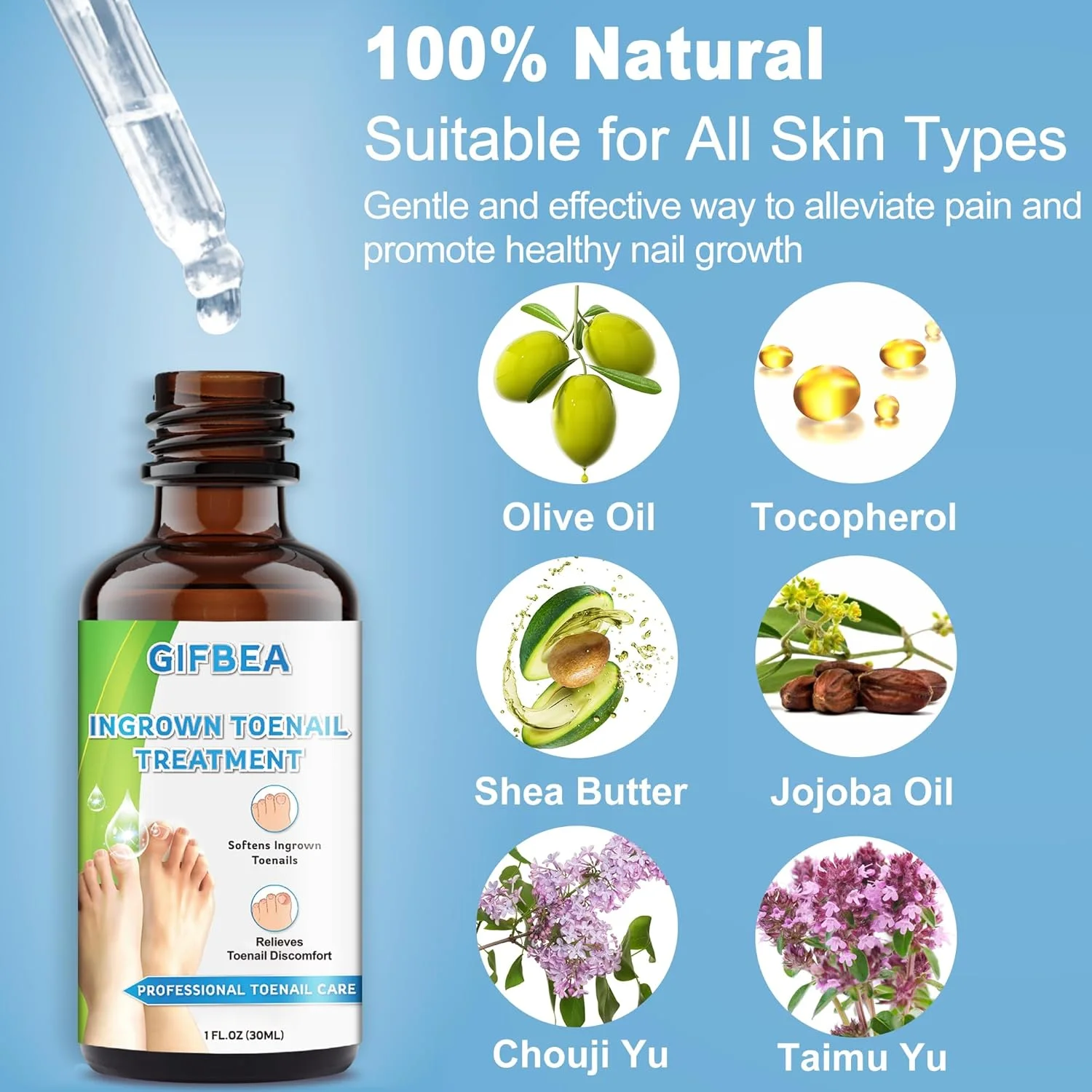 محلول درمان ناخن فرورفته گیفبیا برای مراقبت آسان از ناخن های ضخیم و ناخن پا