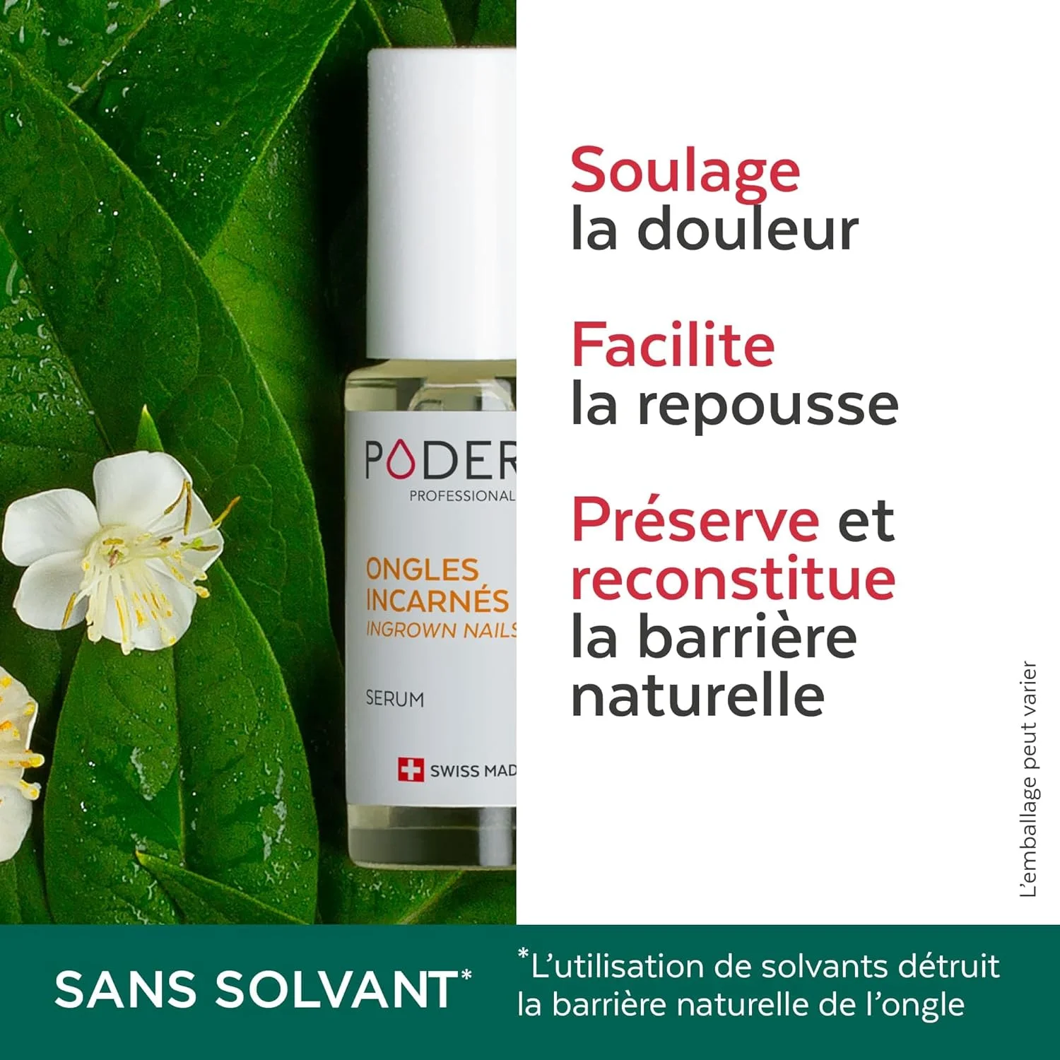 پودرم - درمان نرم کننده ناخن فرورفته 2 در 1 - تسکین دهنده درد، جلوگیری از عفونت - روان کننده ناخن و نرم کننده پینه ها - راه حل های حرفه ای برای دست ها/پاها - سریع و آسان - ساخت سوئیس