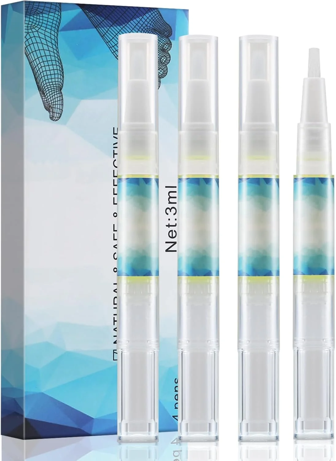 قلم مراقبت و درمان ناخن پا، فرمول قوی برای ناخن های ضخیم، شکسته، تغییر رنگ داده و آسیب دیده (4 عدد)