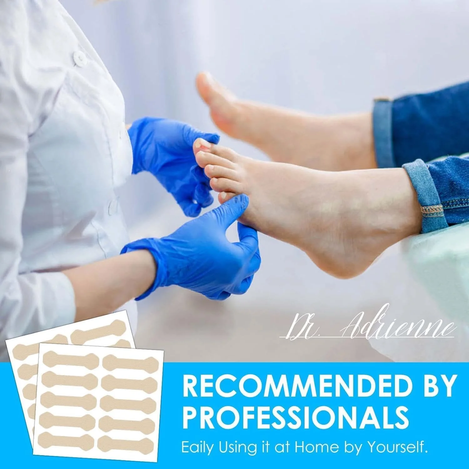 درمان ناخن فرورفته اوبابو، 100 عدد نوار تنفسی برای ناخن فرورفته، ابزار بدون درد برای ناخن فرورفته، پدیکور حرفه ای برای ناخن فرورفته، پچ اصلاح کننده ناخن (100 عدد)