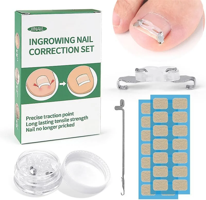 درمان و اصلاح ناخن پا فرورفته، کیت برداشتن ناخن پا فرورفته، صاف کننده ناخن پا خمیده استیل ضد زنگ با نوارهای سیلیکونی، ابزار حرفه ای پدیکور ناخن پا برای ترمیم ناخن خمیده درمان و اصلاح ناخن پا فرورفته، کیت برداشتن ناخن پا فرورفته، صاف کننده ناخن پا خمیده استیل ضد زنگ با نوارهای سیلیکونی، ابزار حرفه ای پدیکور ناخن پا برای ترمیم ناخن خمیده