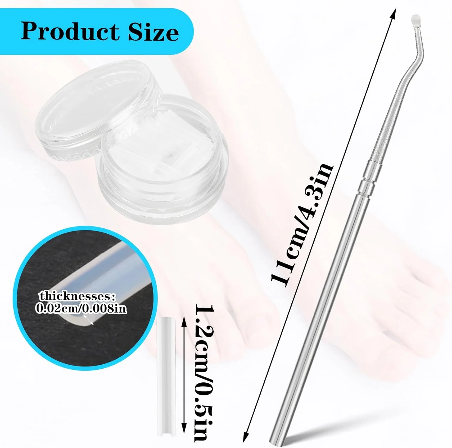 ست درمان ناخن فرورفته در گوشت (50+1) عددی، کیت حرفه ای و بدون درد برای برداشتن ناخن فرورفته در گوشت به همراه بالابرنده ناخن، ابزار آسان برای رفع ناخن فرورفته در گوشت، نوار صاف کننده ناخن برای آقایان و بانوان