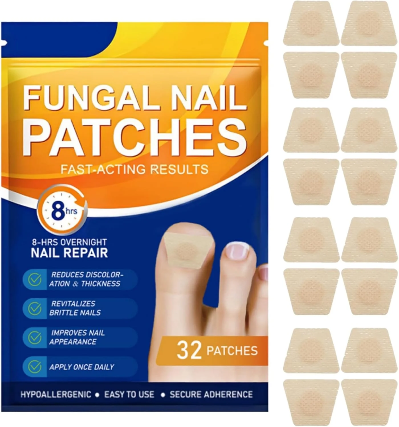 ۳۲ عدد پد درمان ناخن قارچی با قدرت فوق العاده، پد های تجدید کننده ناخن قارچی ۸ ساعته شبانه، ساختار ناخن را تجدید و تغییر رنگ را بهبود می بخشد، پد ترمیم ناخن یک شبه برای ناخن پا و ناخن دست ۳۲ عدد پد درمان ناخن قارچی با قدرت فوق العاده، پد های تجدید کننده ناخن قارچی ۸ ساعته شبانه، ساختار ناخن را تجدید و تغییر رنگ را بهبود می بخشد، پد ترمیم ناخن یک شبه برای ناخن پا و ناخن دست